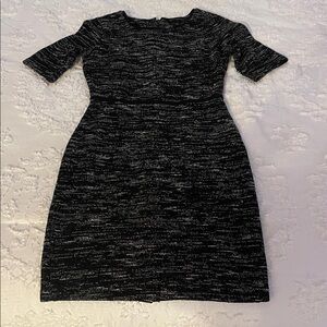 Banana Republic Charcoal and Black Textured Midi Dress